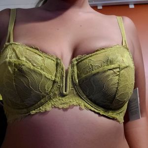 Green corset bra